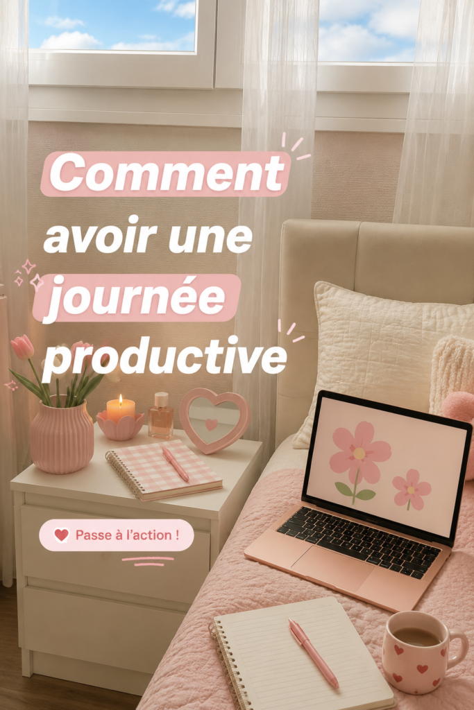 Femme planifiant sa journée avec un planning organisé sur un bureau