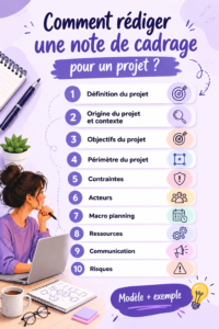 Illustration d'une note de cadrage pour un projet
