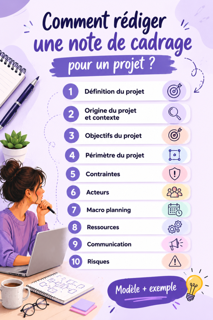 Illustration d'une note de cadrage pour un projet