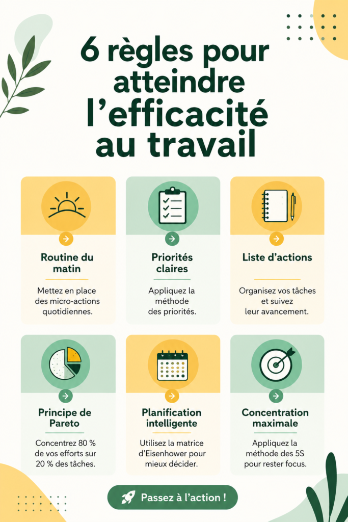 Femme assise à son bureau, concentrée sur son travail, entourée d'un environnement organisé.
