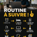 Femme heureuse créant sa routine quotidienne à la maison.