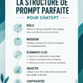 Image d'un ordinateur affichant une conversation captivante avec ChatGPT, illustrant la structure des prompts.