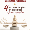 Illustration d'une femme pratiquant des gestes positifs pour améliorer son karma