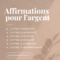 Femme méditant avec des affirmations pour l'argent