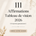 Un tableau de vision rempli d'affirmations inspirantes pour 2026.