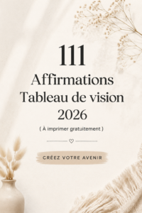 Un tableau de vision rempli d'affirmations inspirantes pour 2026.