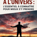 Illustration d'une femme méditant, demandant à l'univers avec intention.