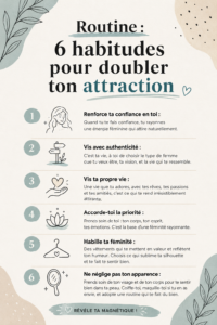 Une femme souriante adoptant des habitudes pour attirer avec charme.