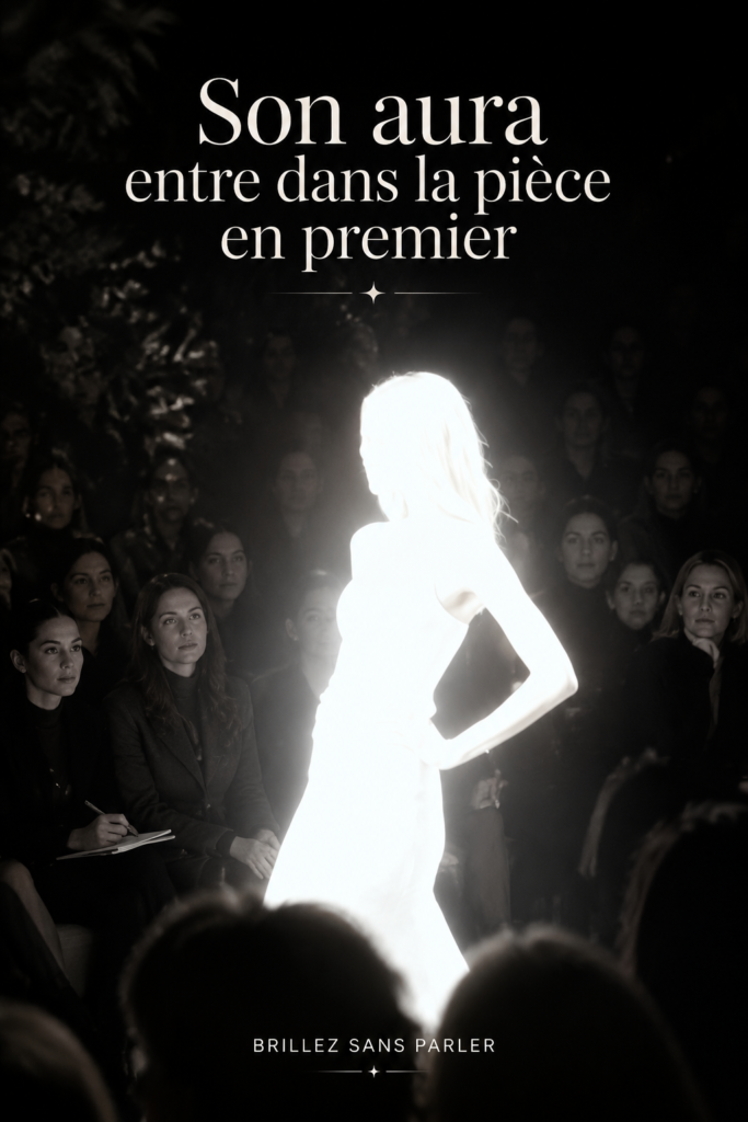 Une femme souriante dégage une aura lumineuse dans un cadre convivial.
