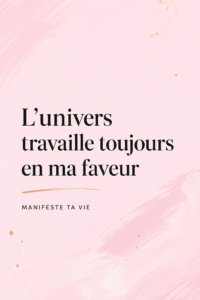 Fond minimaliste avec des citations inspirantes sur la manifestation et l'univers