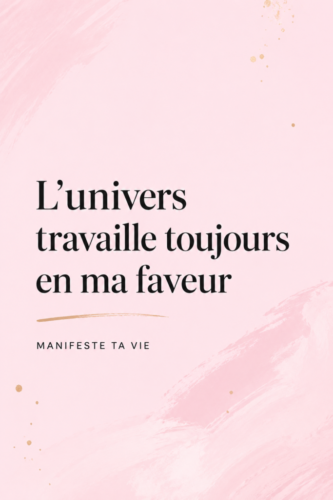 Fond minimaliste avec des citations inspirantes sur la manifestation et l'univers