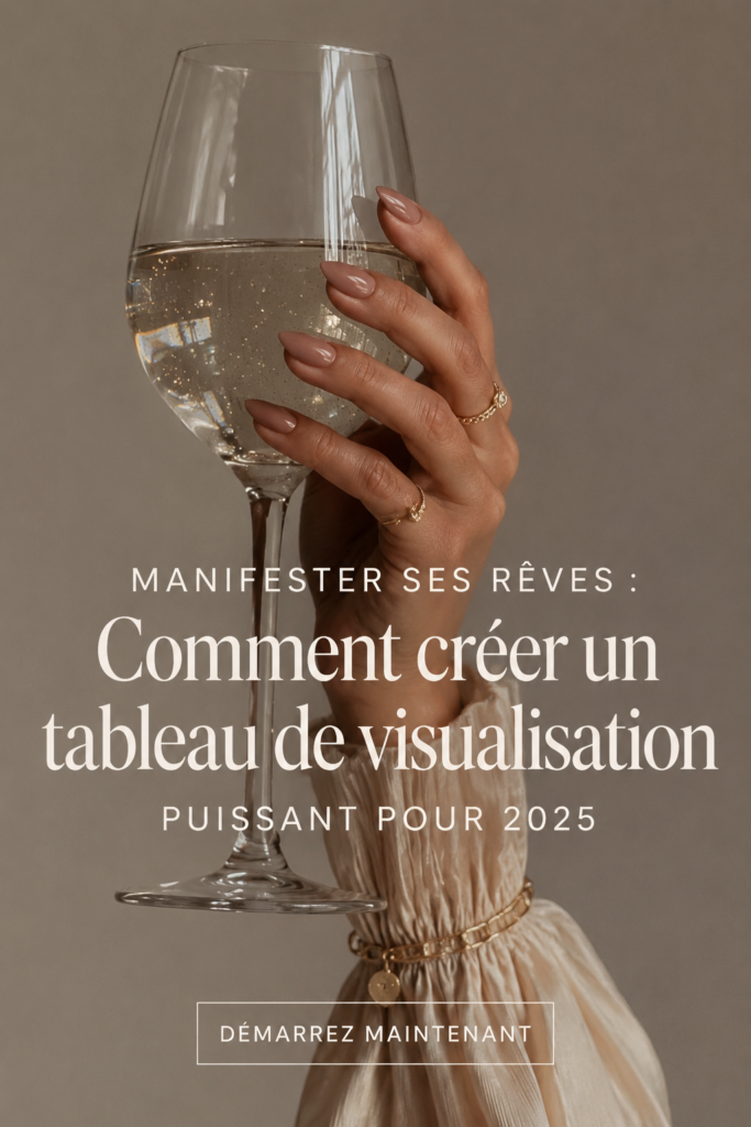 Un tableau de vision coloré et inspirant pour 2025 avec des images de rêves et d'objectifs.