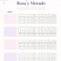 Modèle d'agenda rose et violet conçu sur Canva, avec une mise en page claire et esthétique.