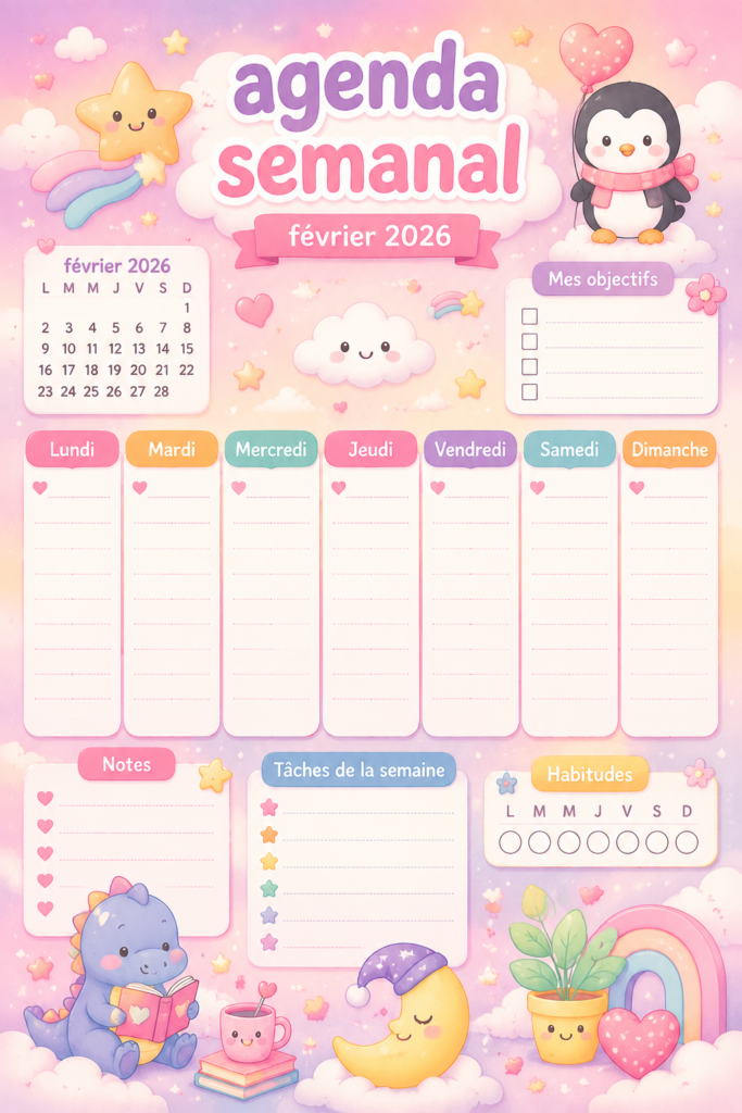 Femme utilisant un agenda pour planifier sa semaine de février 2026.