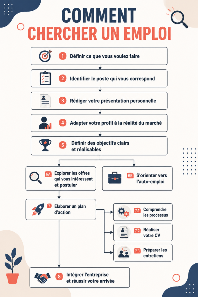 Une femme souriante à un entretien d'embauche, représentant la recherche d'emploi réussie.