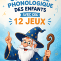 Jeune enfant jouant à un jeu éducatif pour développer la conscience phonologique.