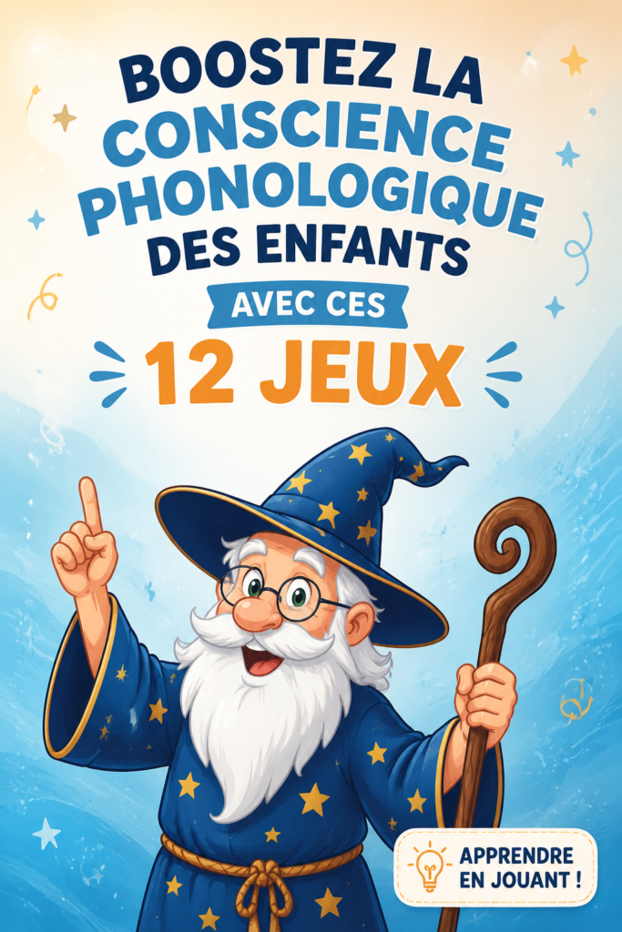 Jeune enfant jouant à un jeu éducatif pour développer la conscience phonologique.