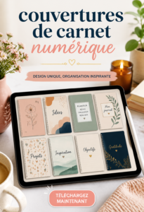 Couverture personnalisée d'un carnet numérique avec des motifs colorés