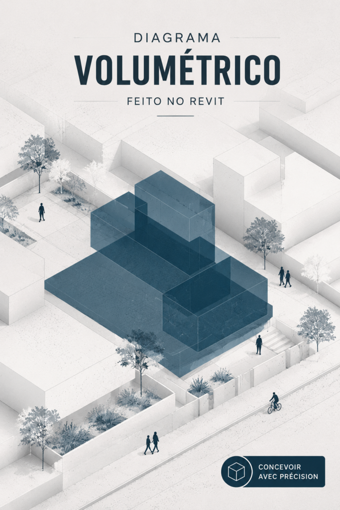 Création d'un diagramme volumétrique dans Revit, montrant des éléments architecturaux en 3D
