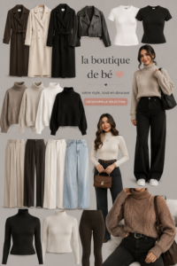 Une femme souriante portant des vêtements tendance de notre boutique en ligne