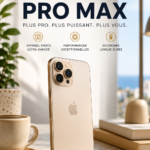Vue de l'iPhone 16 Pro Max avec son écran au design moderne et élégant.