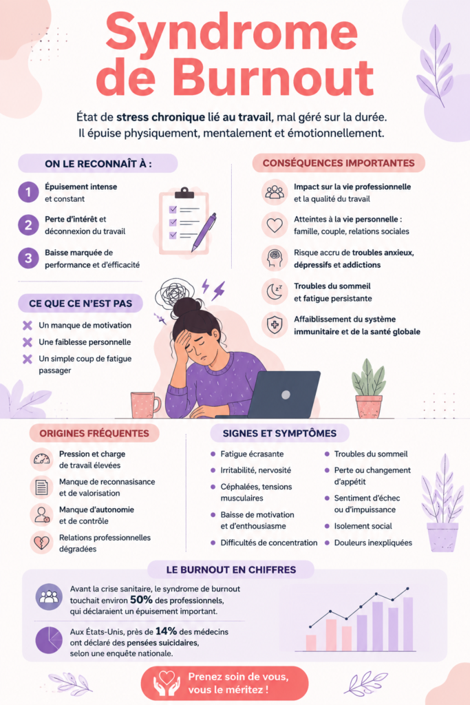 Image illustrant le concept de burnout et de bien-être des femmes