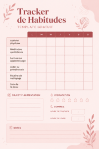 Un modèle de tracker d'habitudes coloré sur Canva