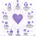 Un collage d'actions positives illustrant le bien-être et la productivité