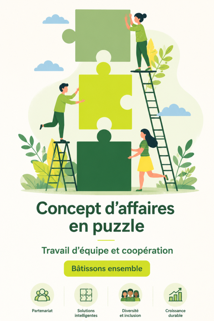 Collaboration d'équipe avec des éléments diversifiés pour un environnement de travail efficace.