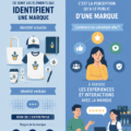 Graphique illustrant l'identité et l'image corporative d'une entreprise.
