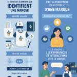 Graphique illustrant l'identité et l'image corporative d'une entreprise.