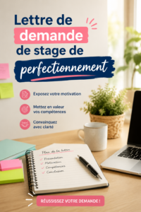 Un exemple de lettre de demande de stage bien rédigée avec des sections clairement identifiées.