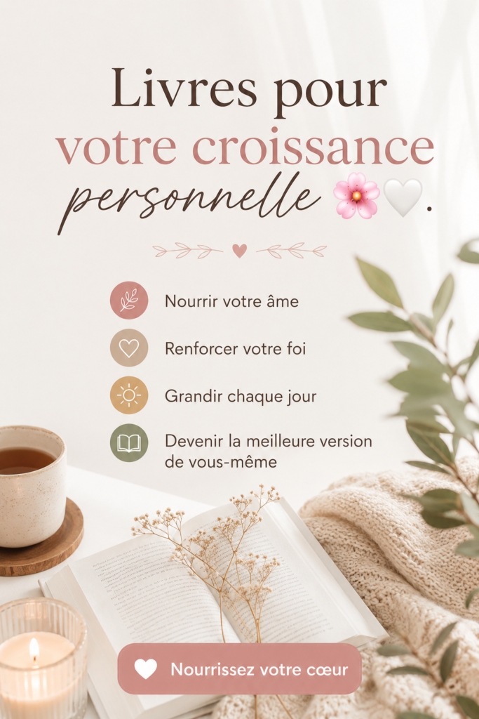 Couverture de livres de développement personnel sur une table en bois