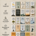 Une bibliothèque remplie de livres de développement personnel qui invitent à l'introspection et à la croissance.