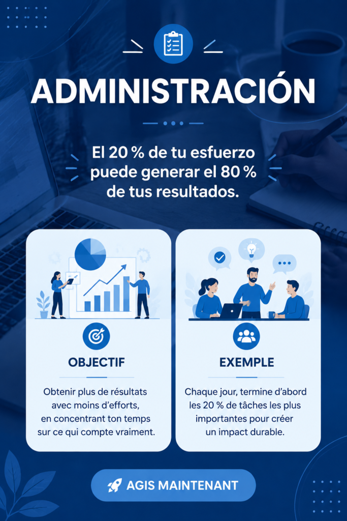 Illustration représentant le principe de Pareto et son effet sur l'organisation personnelle.