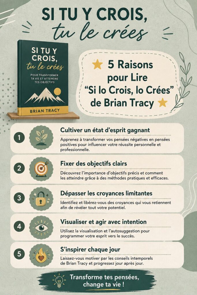 Couverture du livre 'Si vous le croyez, vous l'y arriverez' de Brian Tracy
