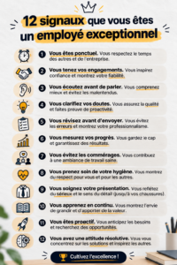 Une femme d'affaires souriante au travail, symbolisant le succès et l'efficacité professionnelle.