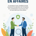 Deux entrepreneurs se serrant la main lors d'une réunion d'affaires transparente.