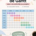 Diagramme de Gantt pastel imprimable pour une meilleure organisation des projets.