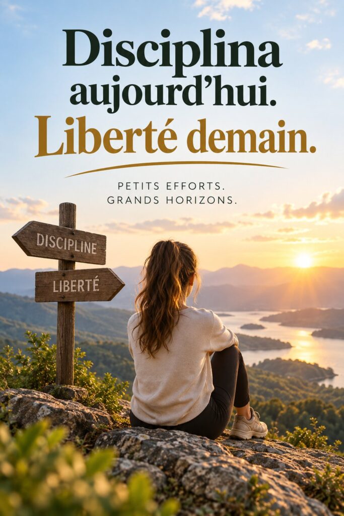 Image inspirante illustrant la discipline au service de la liberté personnelle.