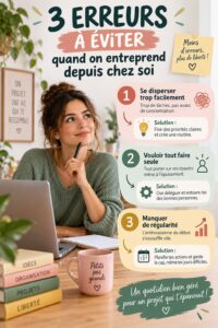 Femme travaillant à domicile, se concentrant sur son ordinateur dans un espace bien organisé.