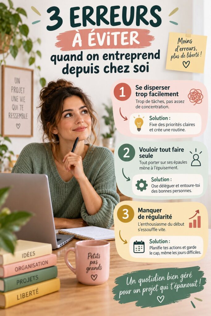 Femme travaillant à domicile, se concentrant sur son ordinateur dans un espace bien organisé.