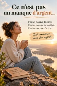 Une femme souriante, examinant son budget avec un carnet et un ordinateur.