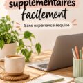 Femme souriante en train de travailler sur un projet générant des revenus supplémentaires.