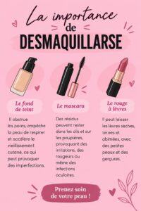 Femme en train de se démaquiller avec douceur pour une peau saine
