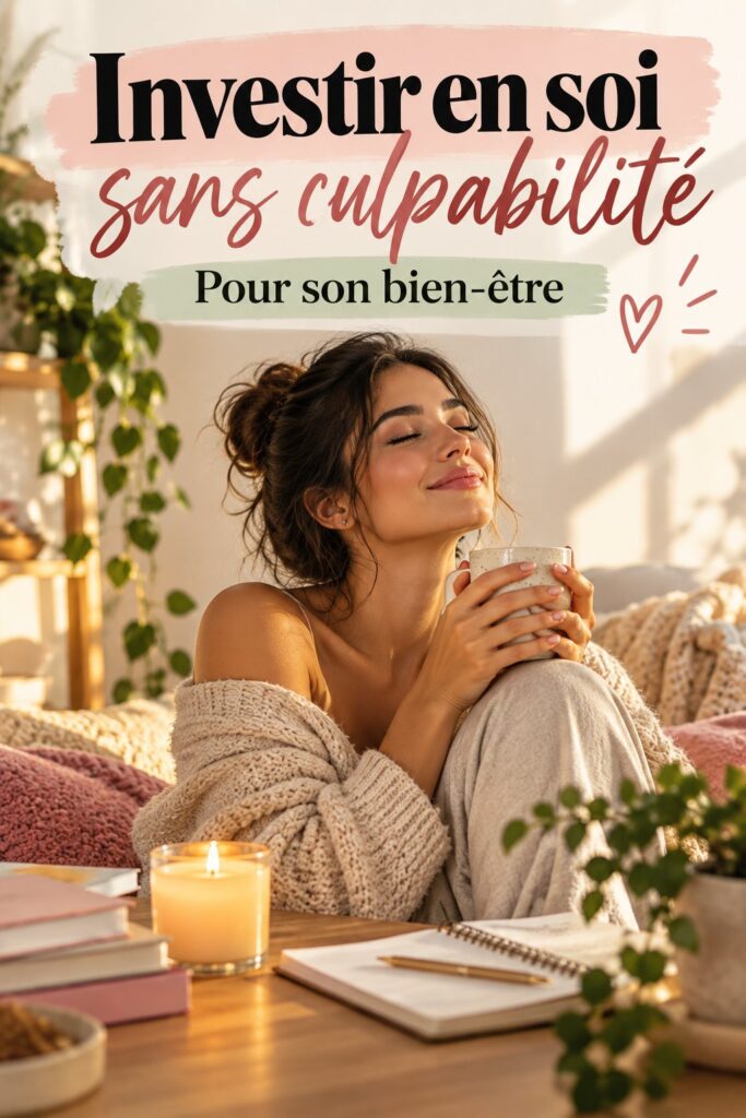 Femme souriante prenant du temps pour elle-même, symbole d'épanouissement personnel.