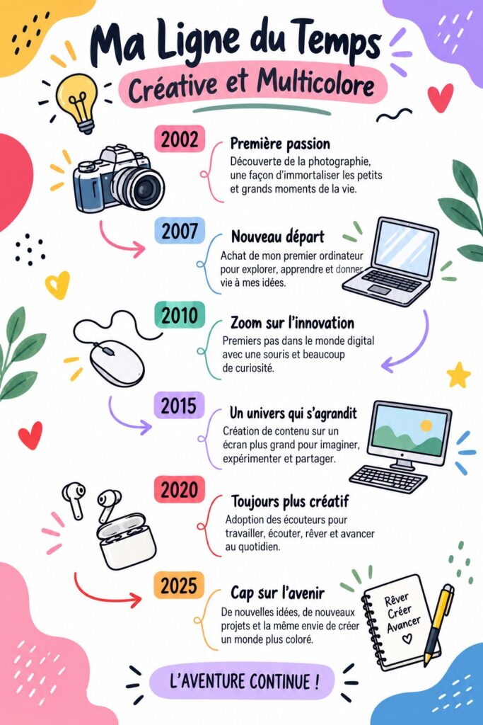 Une ligne du temps colorée et créative pour organiser des projets