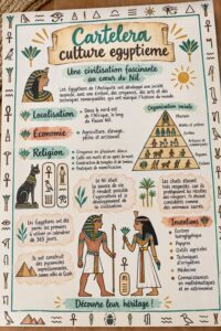 Une image représentant des symboles de la culture égyptienne pour l'organisation