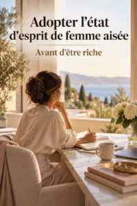 Une femme souriante réfléchit à sa réussite, symbolisant l'état d'esprit des femmes riches.