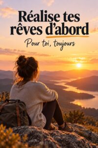 Femme méditant avec un carnet, réfléchissant à ses rêves